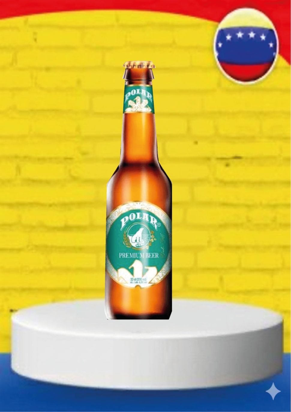 Cerveza polar en vidrio